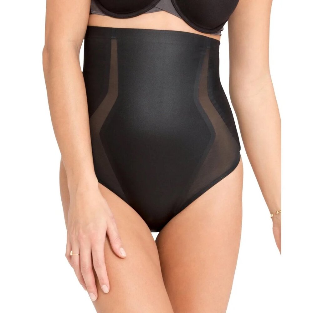 SPANX 'Haute Contour' High Waisted Shaper Thong Panty Black 10018R